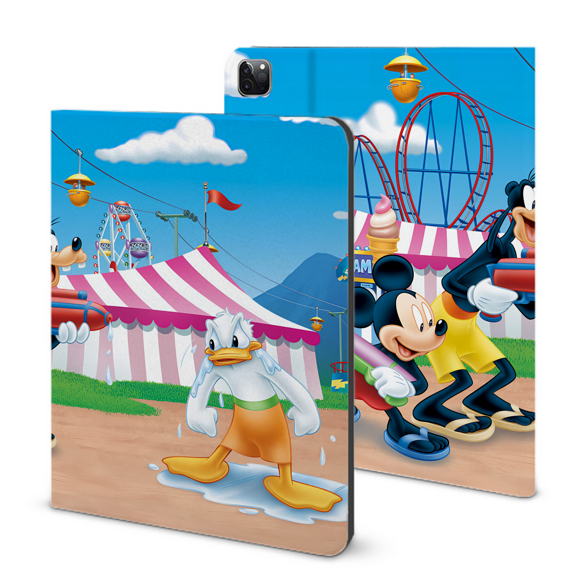 （画像用） ミッキーマウス Mickey Mouse IPad ケース ブック型 PUレザー TPU 耐衝撃 軽量 薄型 ペン収納なし 全面保護 IPad 各モデル対応
